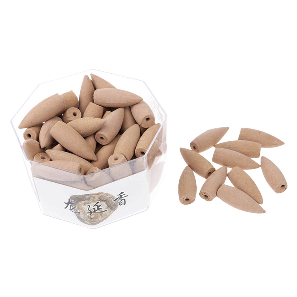 Incense Burner Backflow Censer Holder With 70pcs Sandalwood Incense Cones