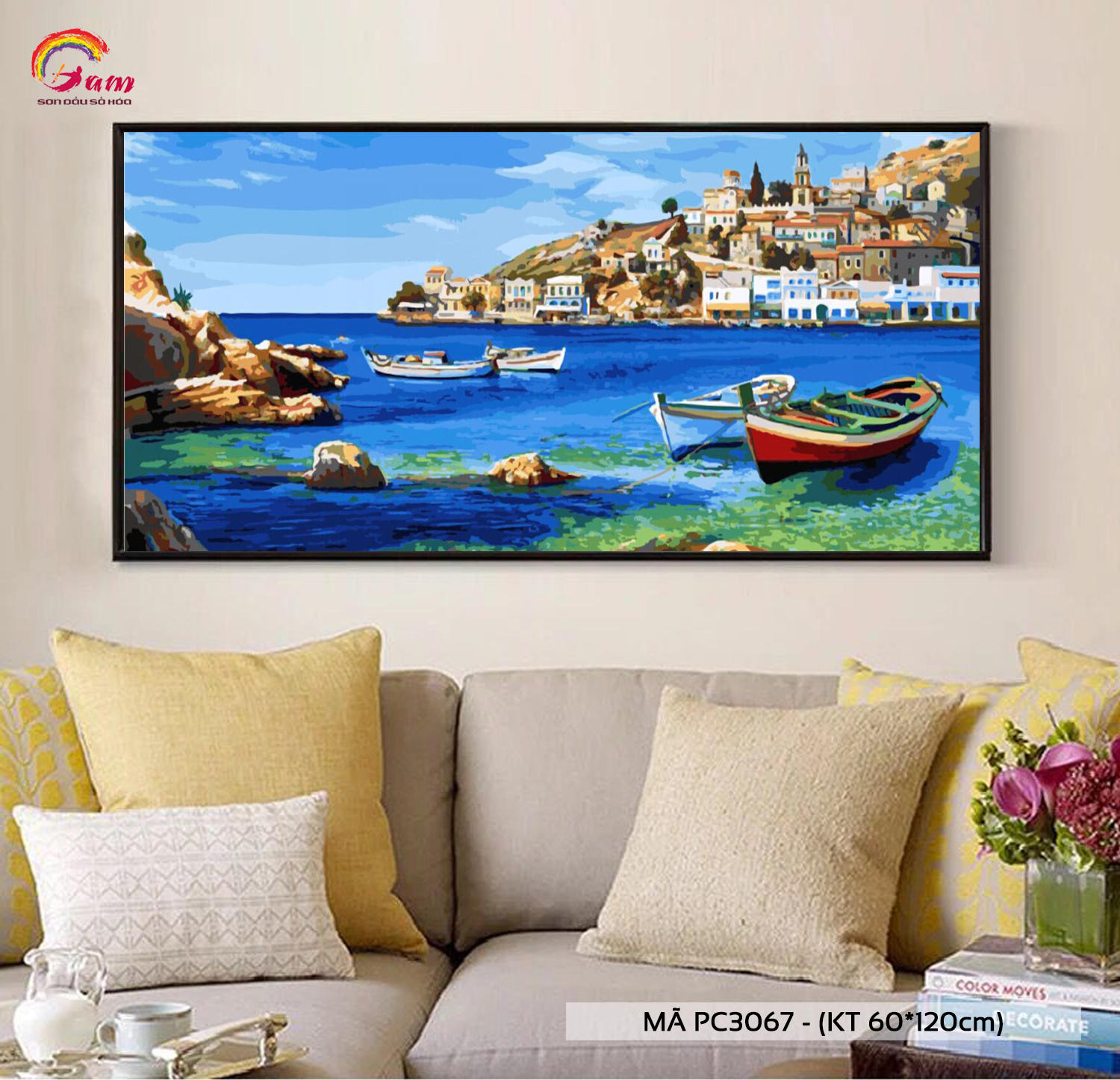 Tranh sơn dầu số hóa tự tô màu Gam PC3067 50x120cm không khung