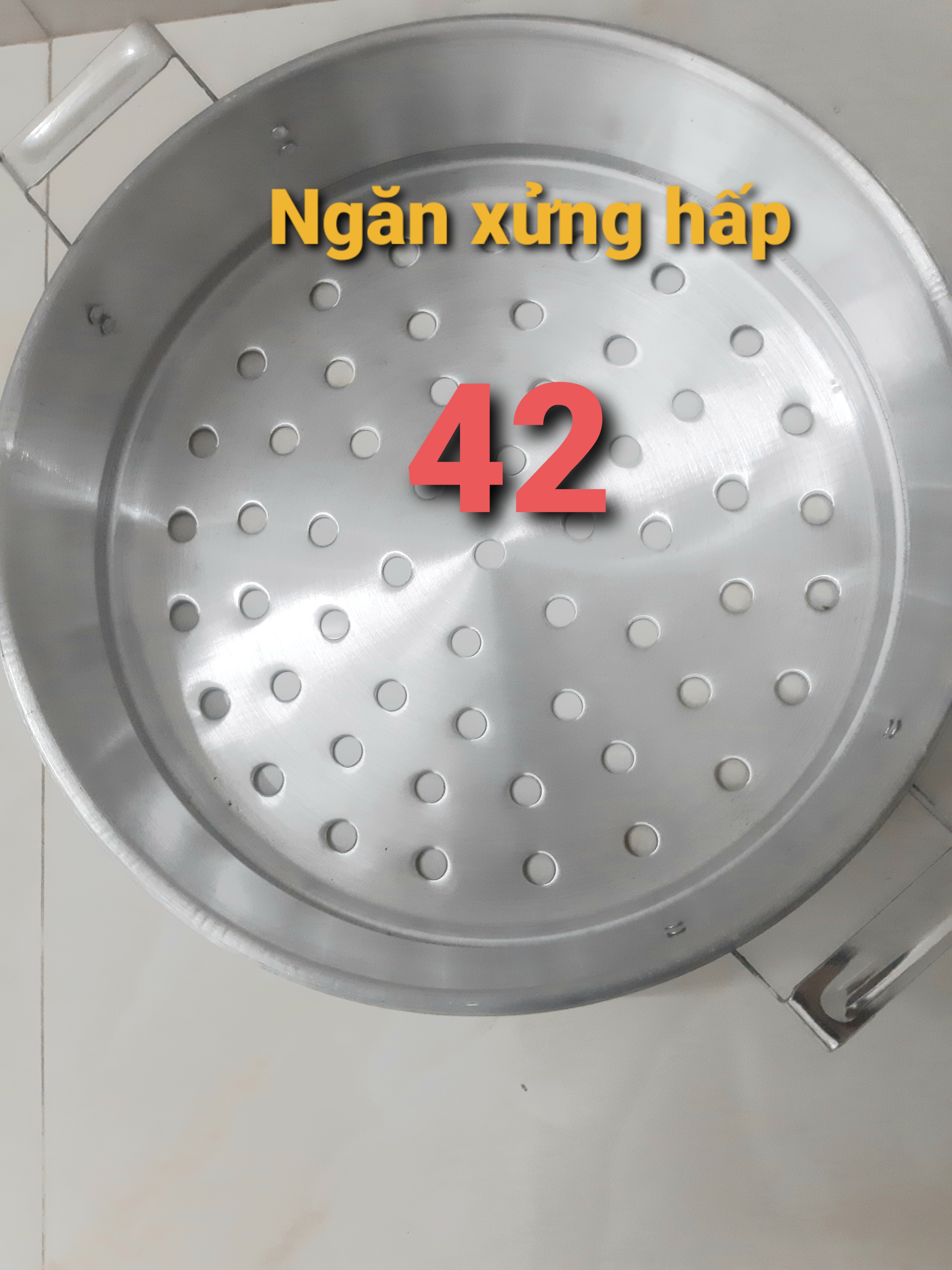 NGĂN XỬNG HẤP NHÔM SIZE 42 ,lấy thêm ngăn để hấp được nhiều hơn,ngăn hấp 42