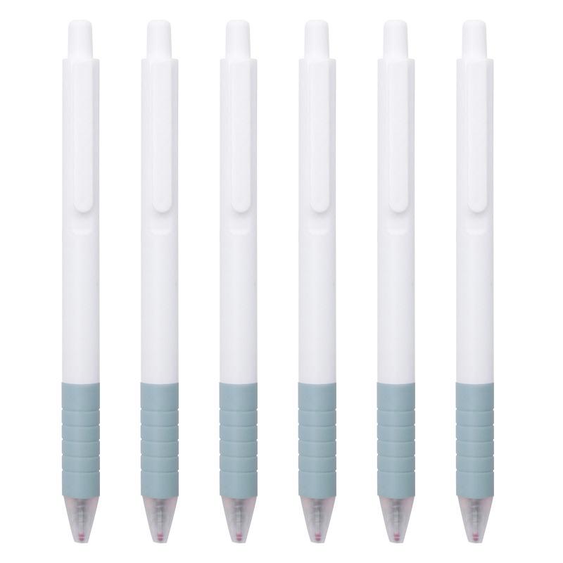 Bút Gel Bấm Mực Đen Ngòi 0.5mm Thân Trắng Đêm Nhiều Màu Pastel