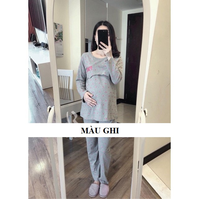 Bộ Pink CHO MẸ BẦU trước và sau sinh chất cotton đẹp