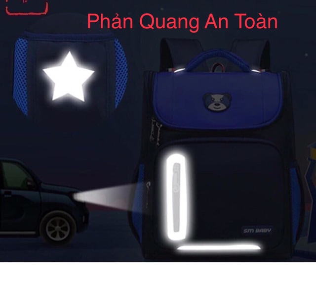 Balo chống gù kiểu Nhật cho học sinh tiểu học, siêu nhẹ, chống thấm nước, phản quang