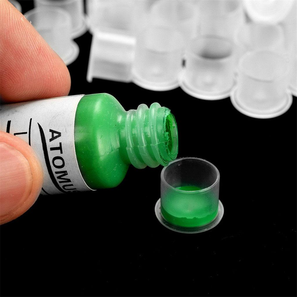 Disposable Lot Tattoo Ink Caps Cups Pigment Holder Caps with Cup Base 500x