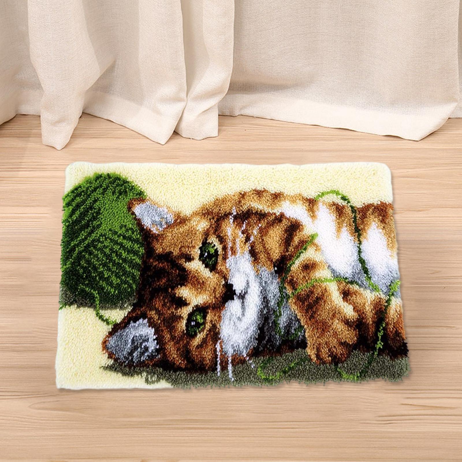 Cat Latch DIY Rug Making Kit Yarn Crocheting Carpet Making Kit Beginners