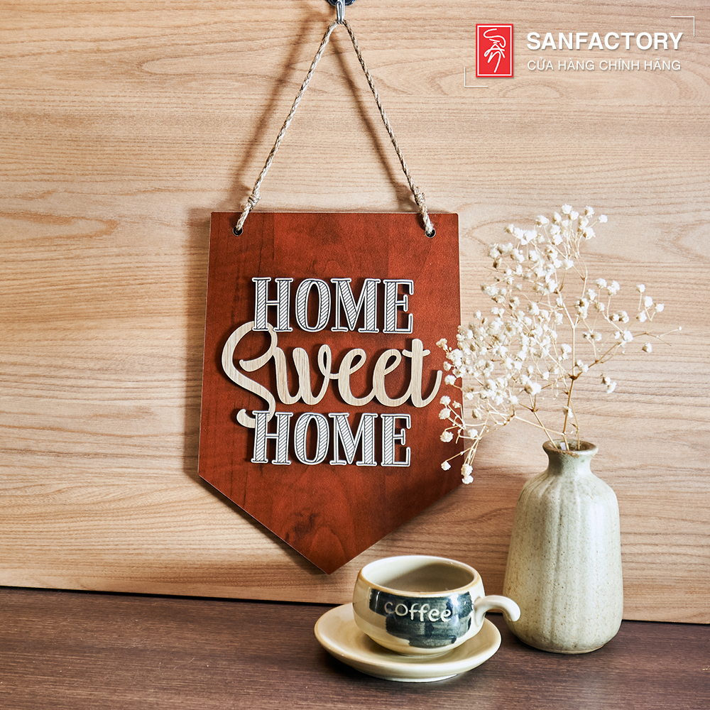 Bảng gỗ treo tường decor trang trí Home Sweet Home 