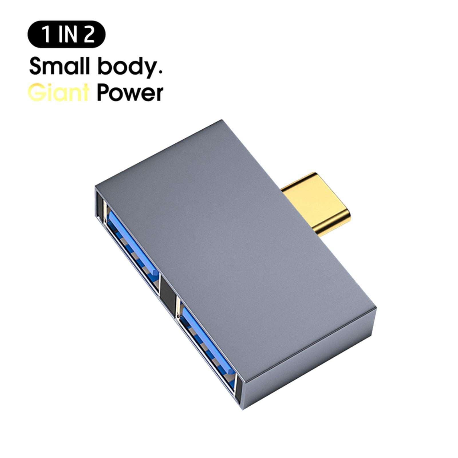 2 in 1 USB C Male to USB 3.0 Female Adapter Compact High Speed Data Transfer Overvoltage Protection 5Gbps Portable USB C to USB A Converter
