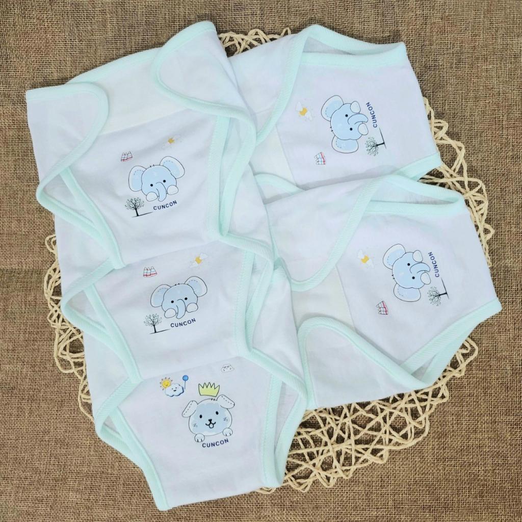 (3-8kg) SET 5 TẢ VẢI DÁN CHO BÉ SƠ SINH- Hiệu CÚN CON Sweeties