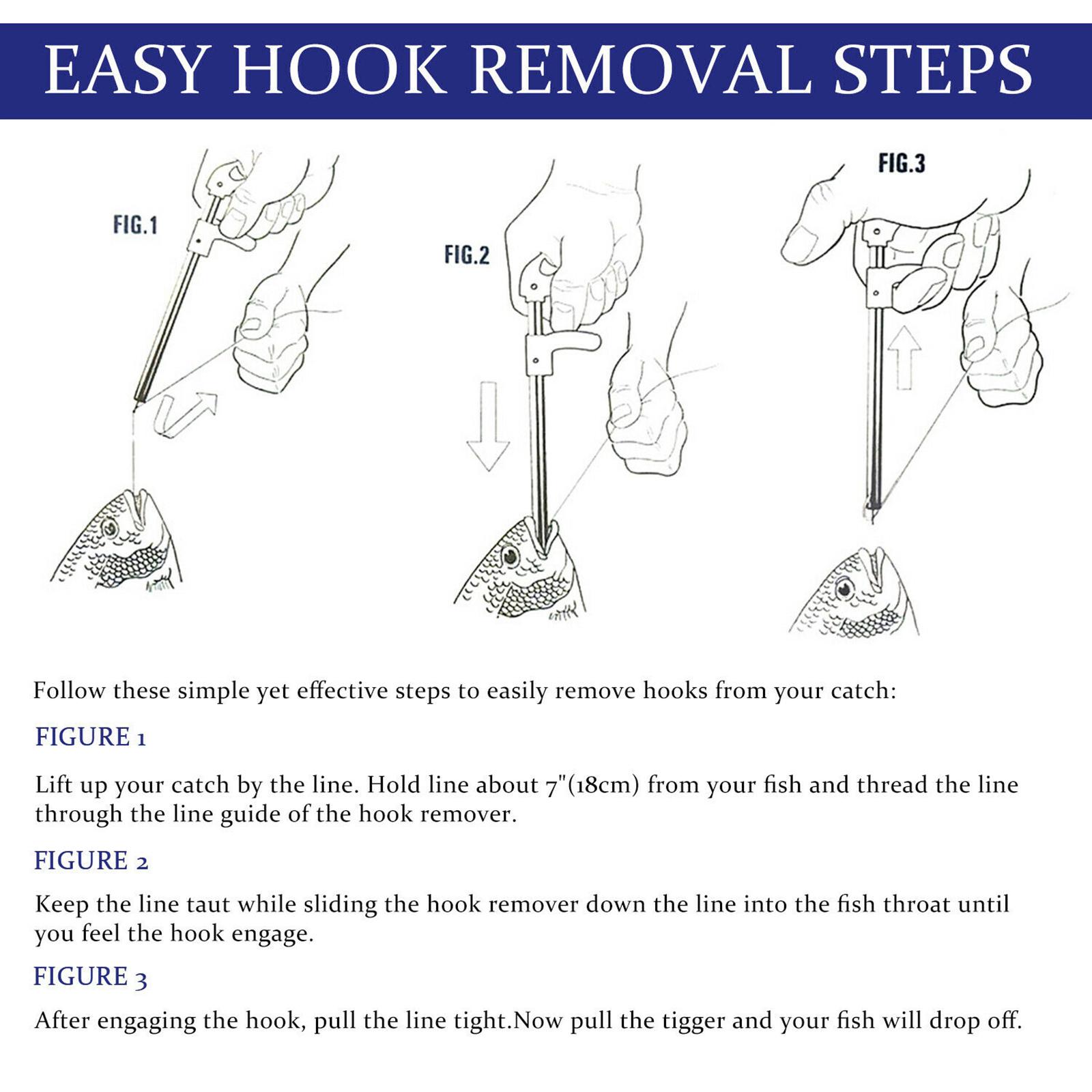 Fish Hook Remover Fishing Tackle Spring-Loaded Handle Saltwater Fishing Hook Extractor Fishing Line Removal Accessories
