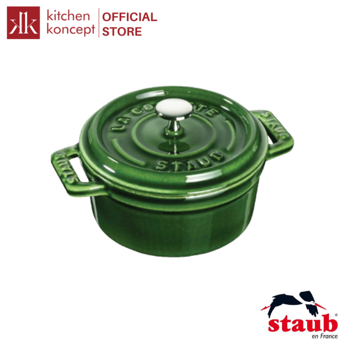 Staub – Nồi tròn màu xanh rêu - 22cm (2.6L)