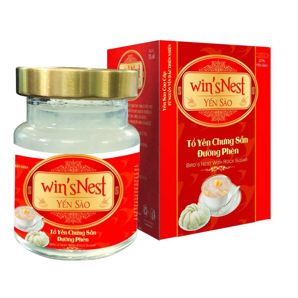 Combo 12 lọ Yến sào cao cấp win'sNest tổ yến chưng sẵn đường phèn 20% (70 ml/ lọ)