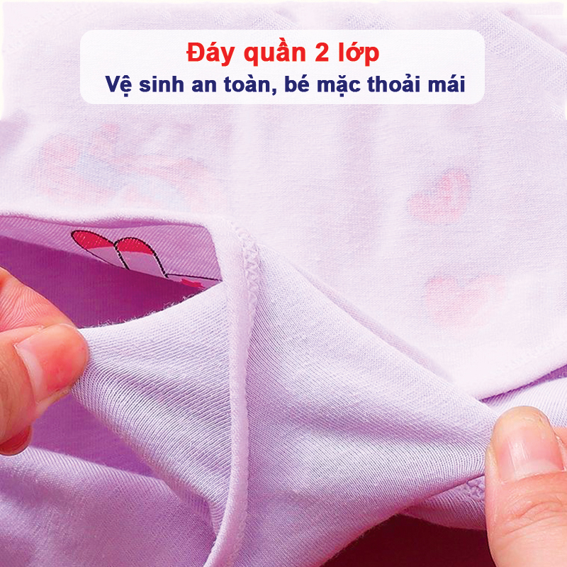 Quần lót cotton cho bé gái 2-12 tuổi chất cotton mềm thoáng khí co giãn tốt họa tiết đủ màu sắc đáng yêu – SC018