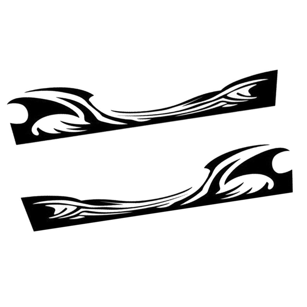 Set of 2 Black Car Side Body Vinyl Decal Sticker Front Rear Bumpers Decor
