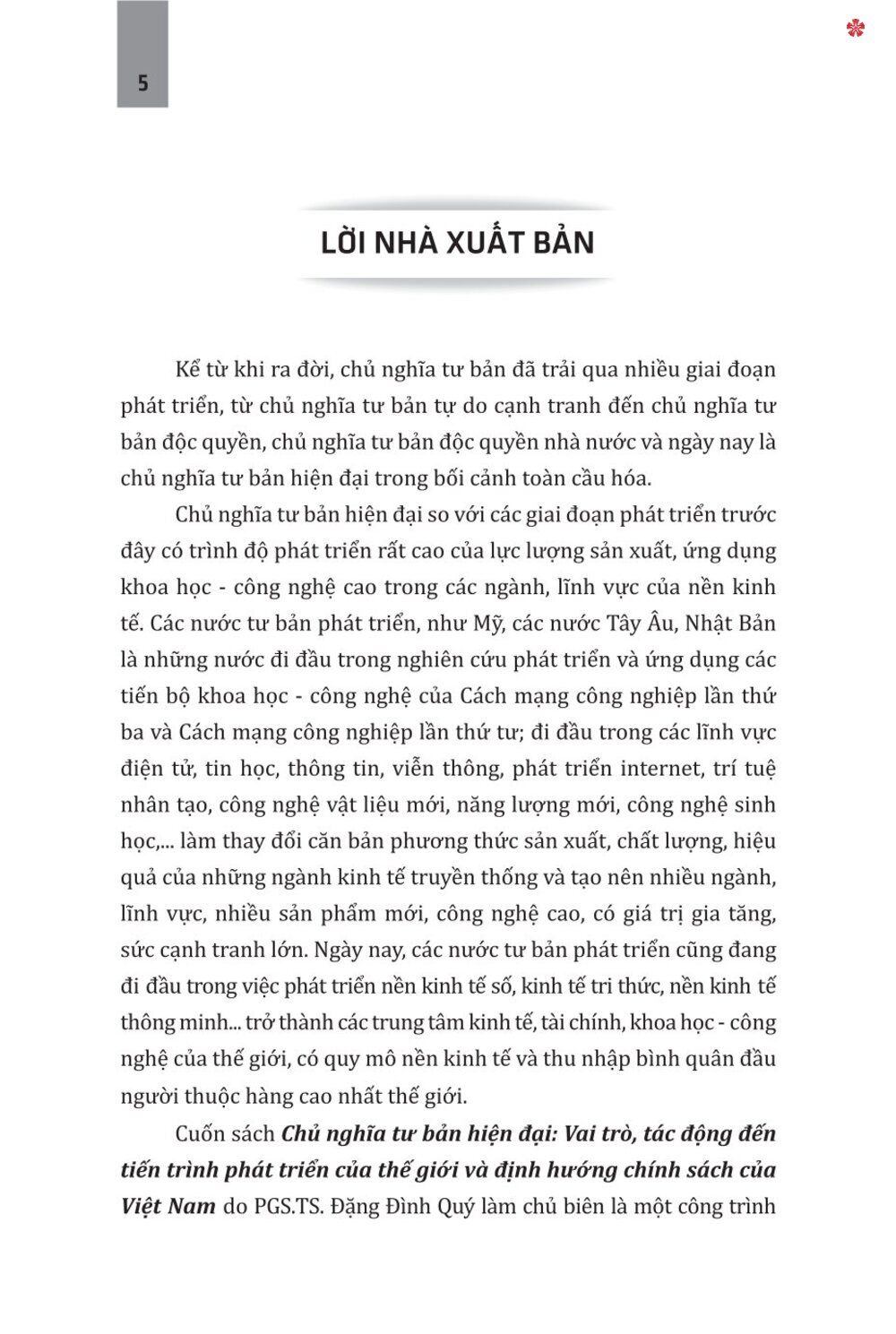 Chủ nghĩa tư bản hiện đại vai trò, tác động đến tiến trình phát triển và định hướng chính sách của Việt Nam - bản in 2025