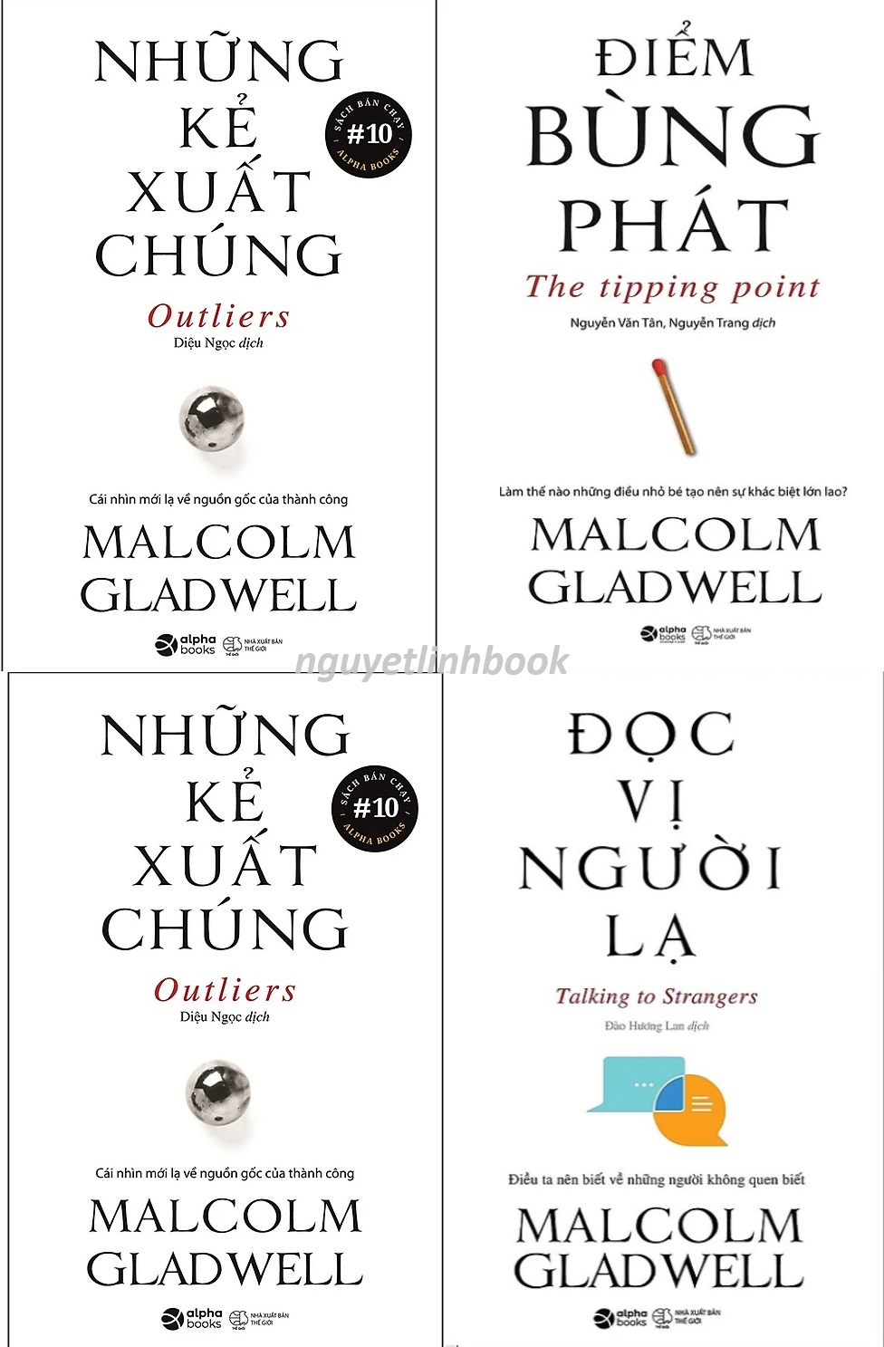 Combo 4 Cuốn Sách Của Tác Giả Malcolm Gladwell: Điểm Bùng Phát + Đọc Vị Người Lạ + Những Kẻ Xuất Chúng + Trong Chớp Mắt