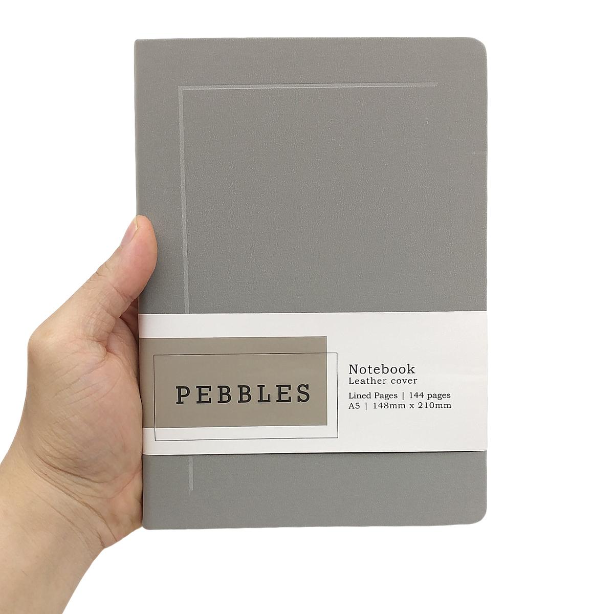 Sổ Bìa Da Pebbles A5 - Kẻ Ngang - 144 Trang 100gsm - The Sun - Clay