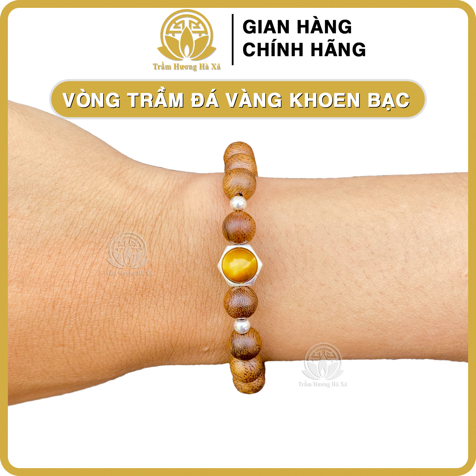 Vòng tay đá tự nhiên khoen bạc 925 phong thủy trầm hương HÀ XÁ vòng đeo tay cặp đôi nam nữ mệnh kim mộc thủy hỏa thổ may mắn tài lộc