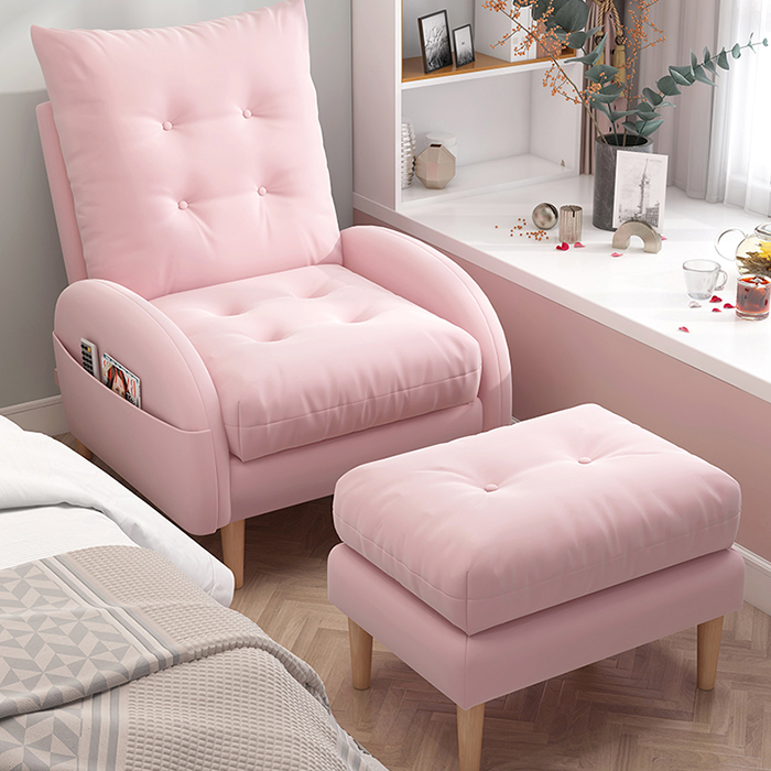 Ghế Sofa Thư giãn kèm đôn tiện lợi đa năng - Ghế Thư giãn Bọc Vải nỉ êm ái Cao cấp Bền đẹp GNK013