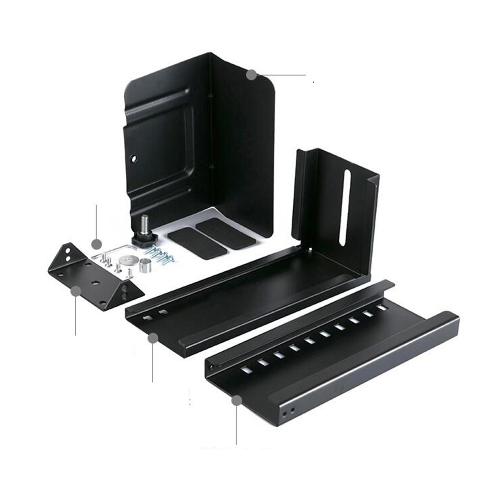 Computer Case Mount Steel Adjustable Under Desk for Office black