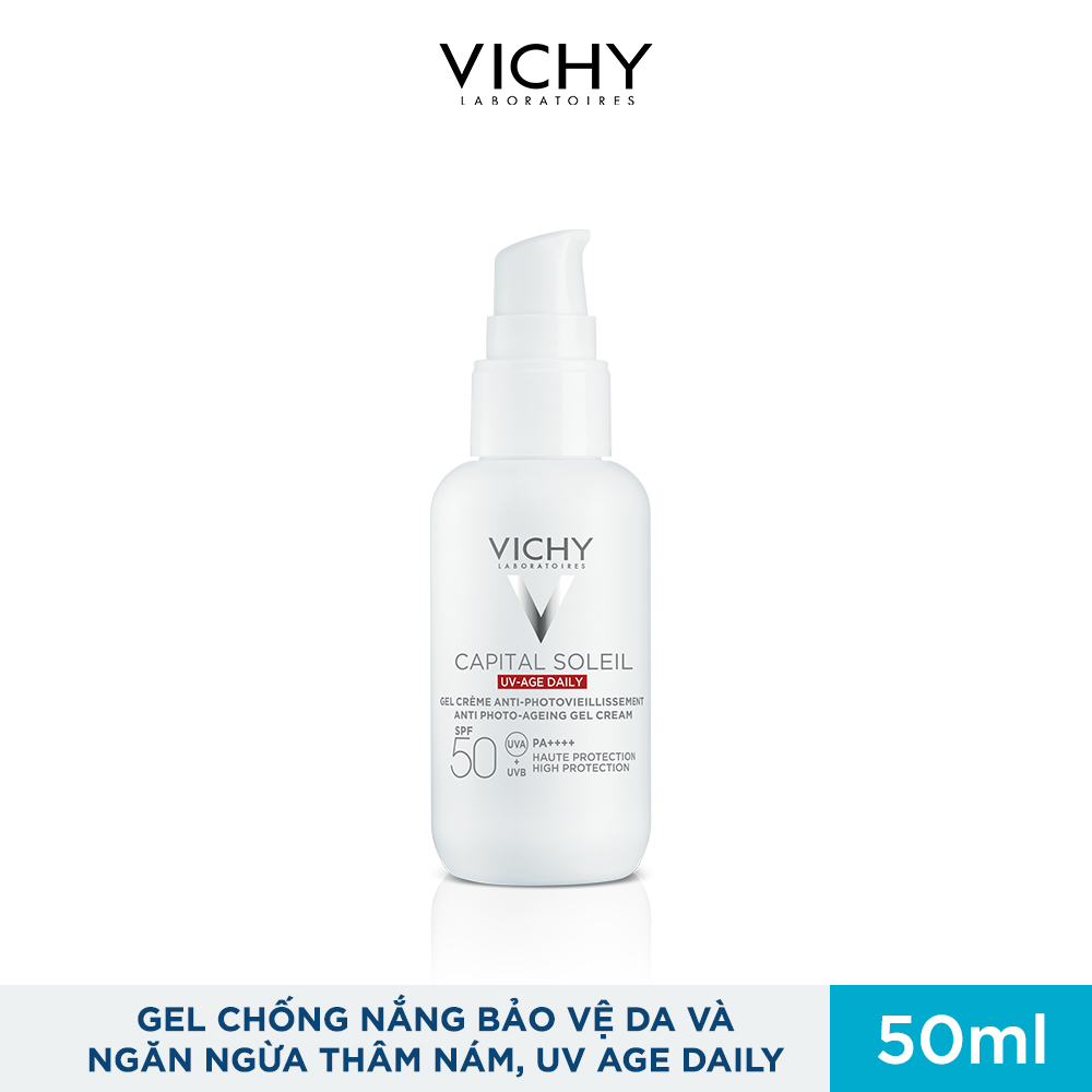 Gel chống nắng bảo vệ da và ngăn ngừa thâm nám, đốm nâu, nếp nhăn Vichy UV Age daily 50ml