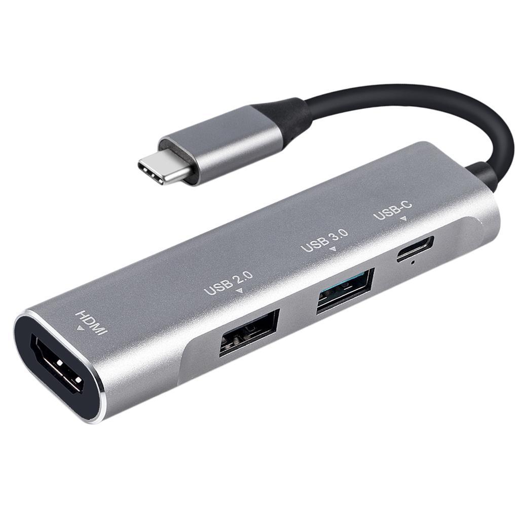 Grey USB C Hub USB-C Type C to 4K HDMI USB 3.0 2.0 PD Port for MacBook Pro