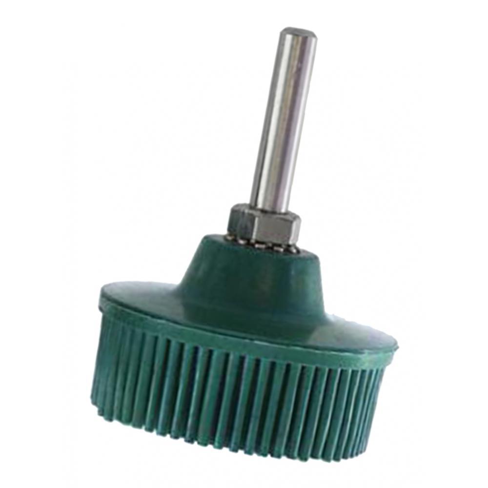 2pcs Tapered Bristle Disc Drill Brush Attachment Rubber Polishing Deburring Disc