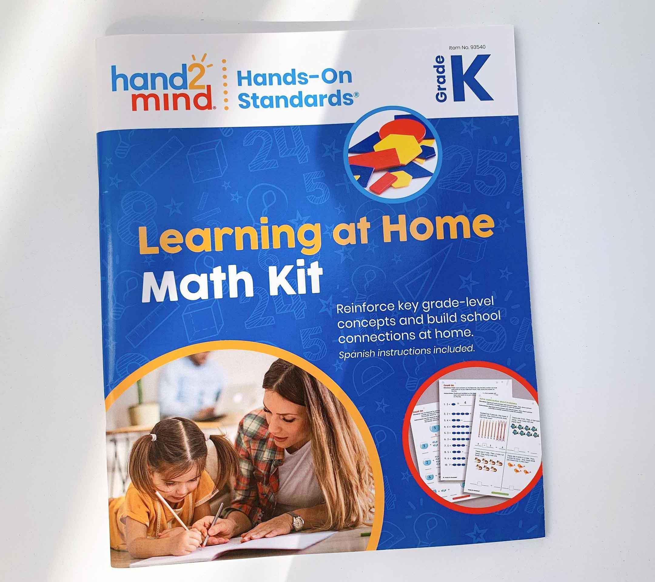 Hand2mind Bộ đồ chơi thực hành toán học Mẫu giáo - Hands-On Standards Learning at Home Math Kit, Grade K