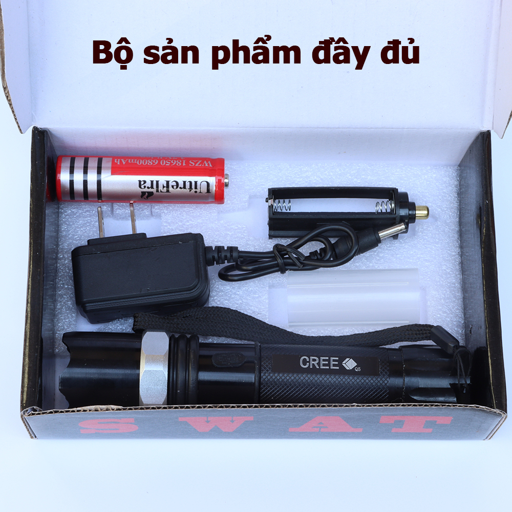 Đèn pin chiếu sáng S2 hợp kim nhôm sử dụng pin sạc 18650