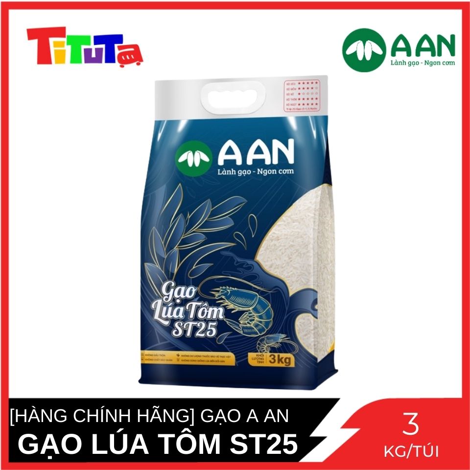 [Túi Nhỏ] Gạo Lúa Tôm ST25 Gạo A An Túi 3kg