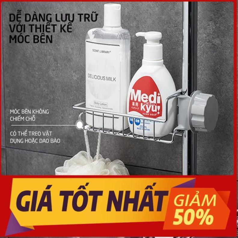 Giá để treo vòi nước gắn lavabo thông đa năng minh khay kệ inox đựng đồ phòng tắm nhà bếp trang trí đẹp