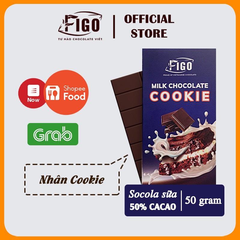 Kẹo socola sữa nhân bánh cookie 50g ăn vặt văn phòng FIGO