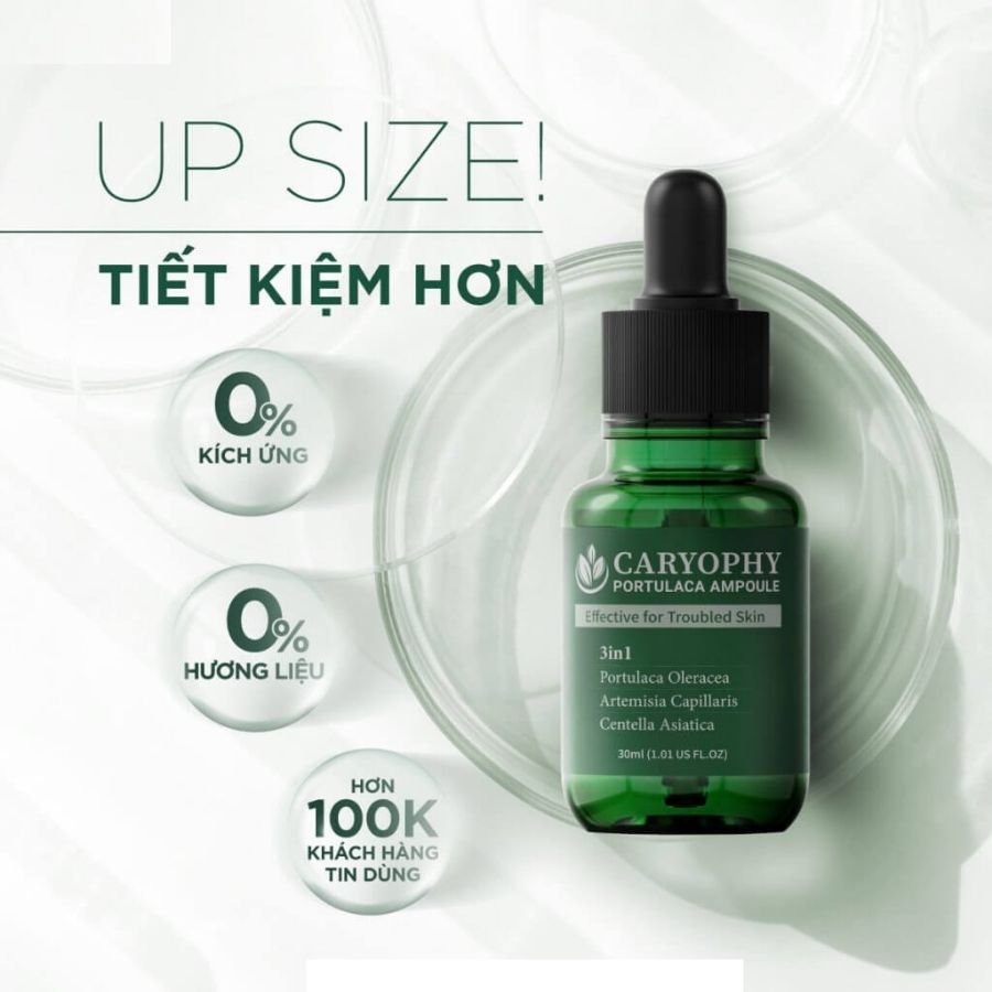 Serum giảm mụn mờ thâm se khít lỗ chân lông Caryophy CARSR