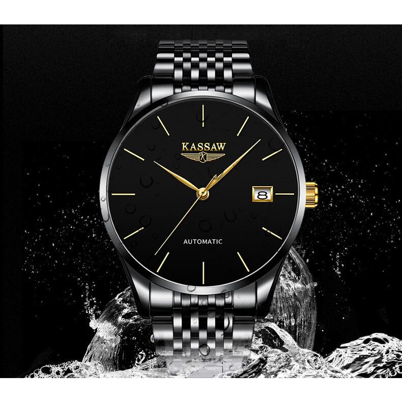 Đồng hồ nam chính hãng KASSAW K856-2 chống nước,chống xước,kính sapphire,Đồng hồ cơ ,dây kim loại thép không gỉ 316L ,hàng mới 100%