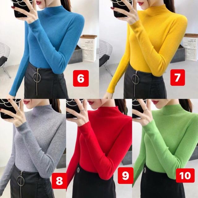 Áo len tăm phong cách Hàn Loại đẹp 10 màu