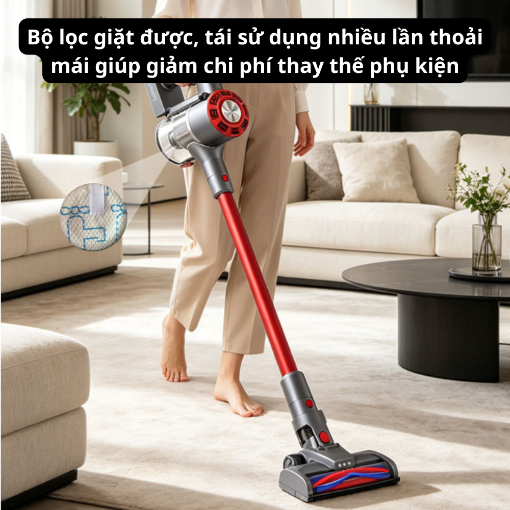 Máy hút bụi cầm tay có dây LumaBella LB-63026, công suất cực cao 3600W lực hút mạnh hút bụi gia đình, sofa, ô tô - HÀNG CHÍNH HÃNG