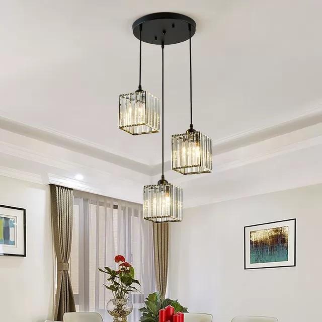Đèn thả bàn ăn, đèn thả, đèn thả quán cafe, đèn thả trang trí TPL - 04 chao vuông