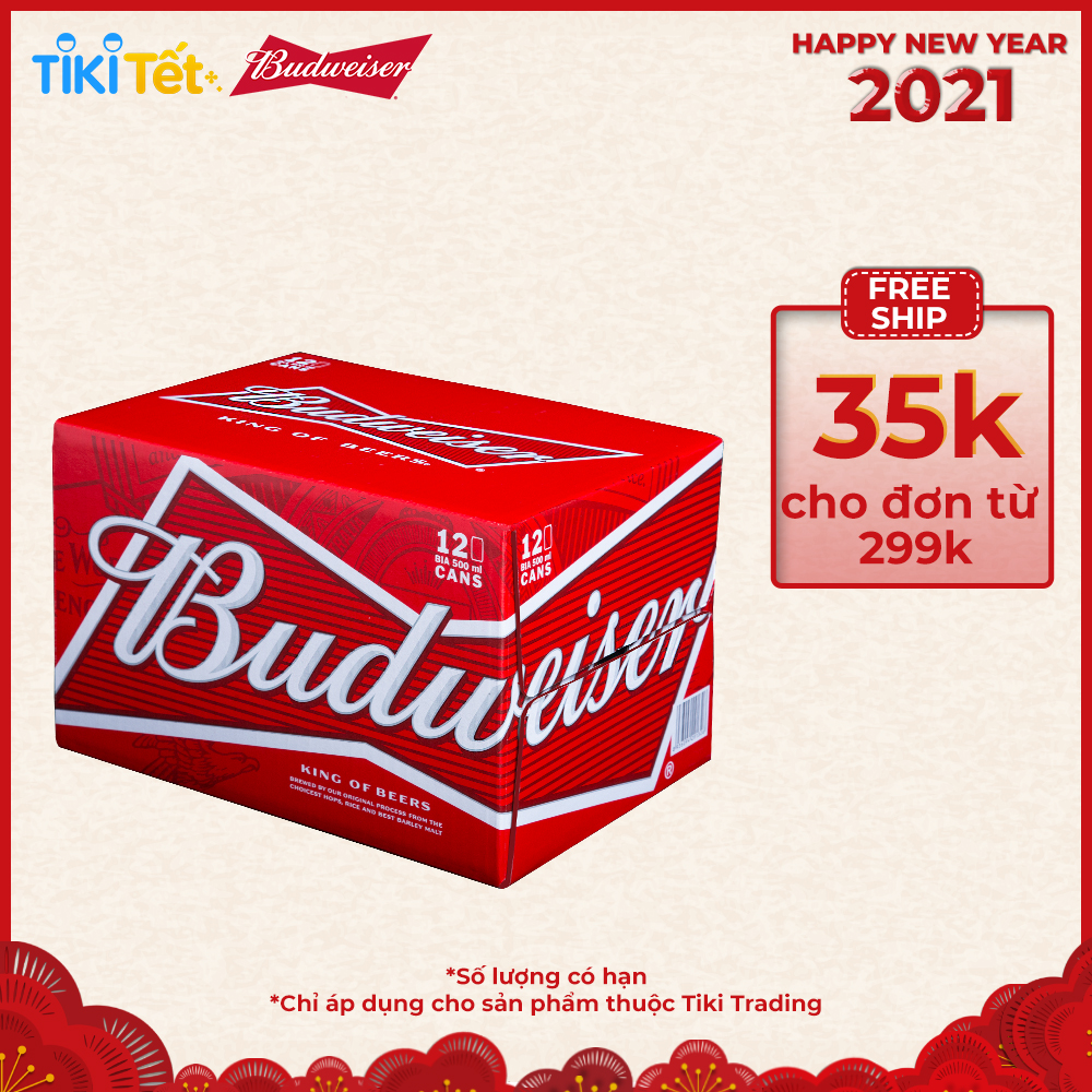 Bia Budweiser 500ml Thùng 12 lon