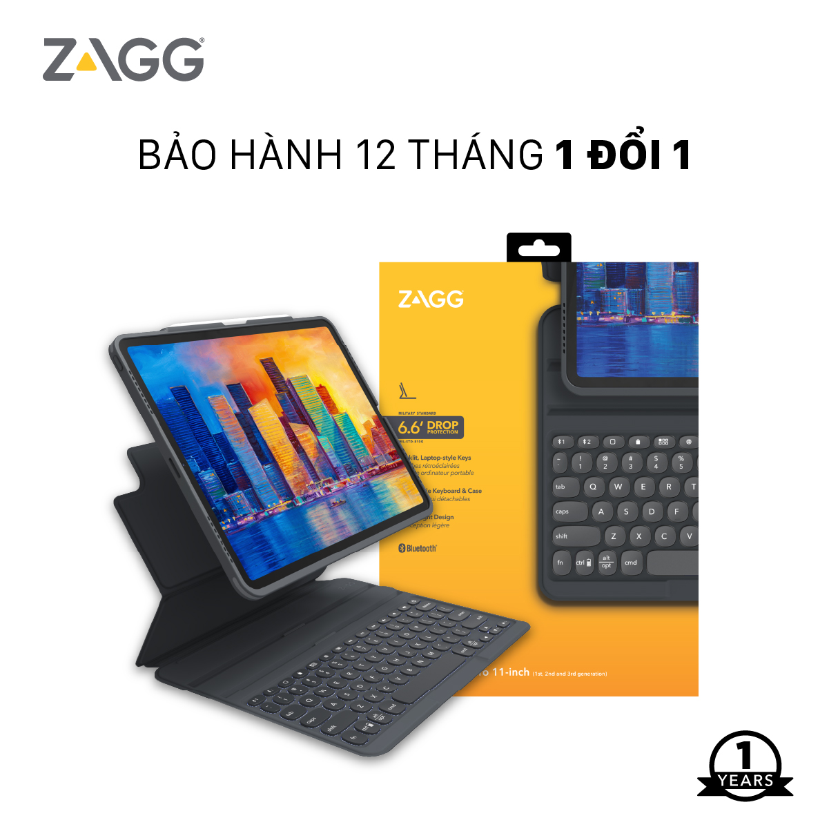 Ốp lưng kèm bàn phím ZAGG Pro Keys iPad Pro 11 inch - 103407976 - Hàng chính hãng