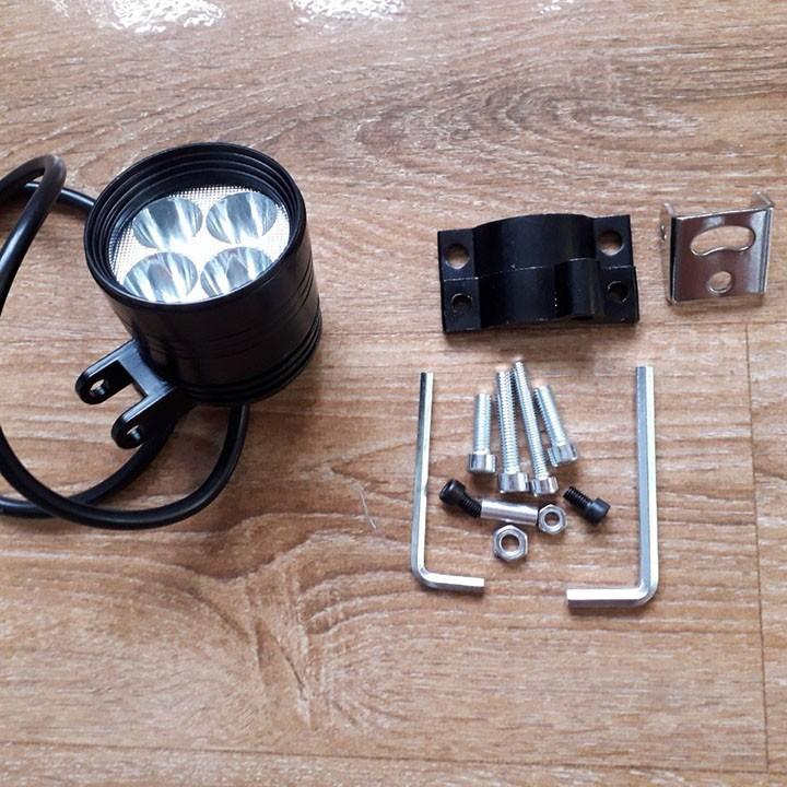 Đèn pha led L4 NGẮN siêu sáng, Đèn led tản nhiệt gắn cho xe ga xe số kèm phụ kiện - DL4N