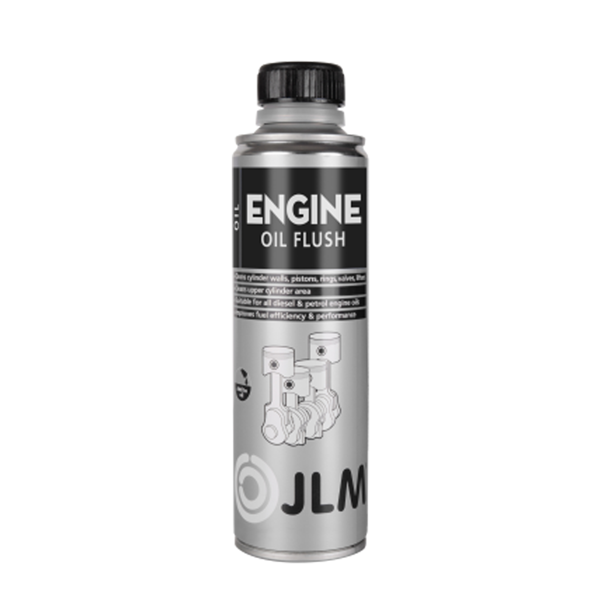 Phụ gia làm sạch cặn bẩn dầu nhớt và hệ thống bôi trơn động cơ cho tất cả các xe (JLM Engine Oil Flush). Hãng JLM sản xuất, xuất xứ từ Hà Lan, J04835 - 250ml