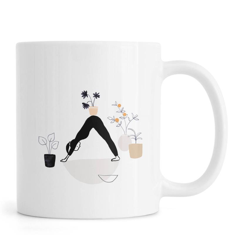 Ly Cốc Sứ Cao Cấp hình Yoga With Plants 01