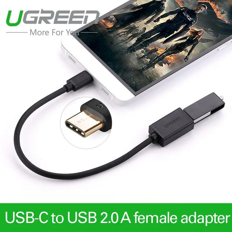 Ugreen UG30645US203TK 13CM Màu Xám Dây USB Type-C OTG tốc độ 5Gbps vỏ nhôm - HÀNG CHÍNH HÃNG