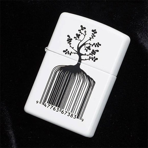 Bật Lửa Zippo 28296 Identity Tree Barcode White Matte
