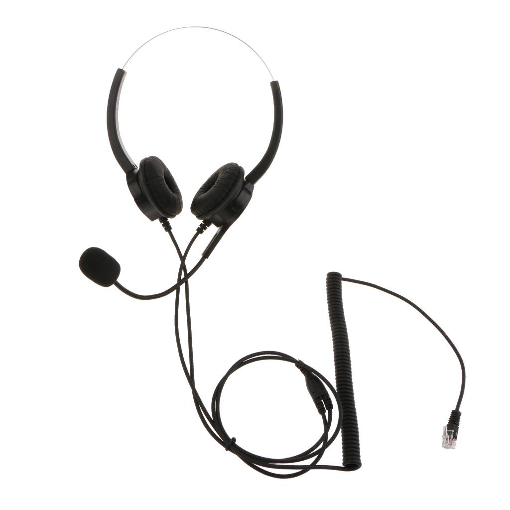 Telephone Headset Noise Cancelling with Mic RJ9 for Call Center Telephones