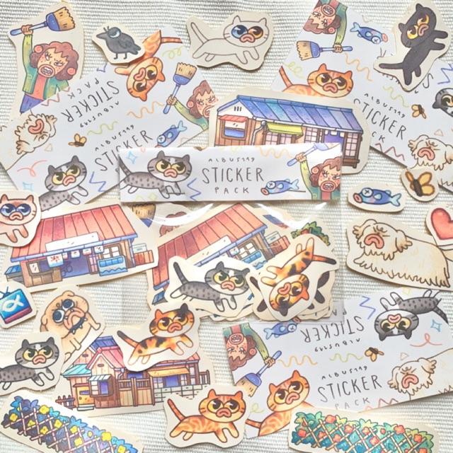 Bộ 15 miếng dán sticker hình mèo Pippi Jump Paw Pals | Hình dán trang trí l Zip A1