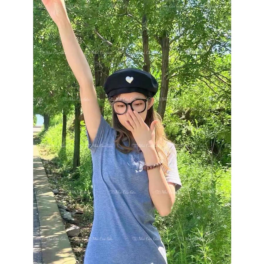 Mũ nồi trái tim chất vải da lộn mịn tưng luôn, sờ chất thích mê ạ