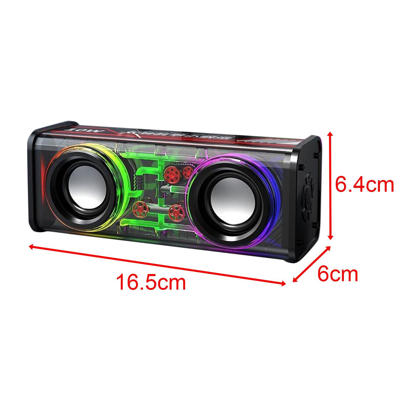 Portable Wireless Speaker Colorful RGB Light V5.3 10W for Home Party Desktop