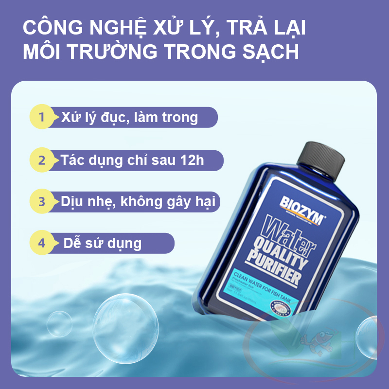 Làm trong nước Biozym Water Quality Purifier khử đục màu nước bể cá tép thủy sinh