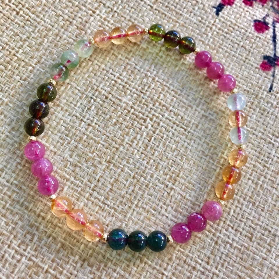 Vòng tay Tourmaline 18K Gold thiên nhiên cao cấp