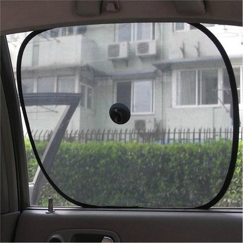 Bộ 2 tấm che nắng cửa kính xe ô tô dạng lưới - màu đen