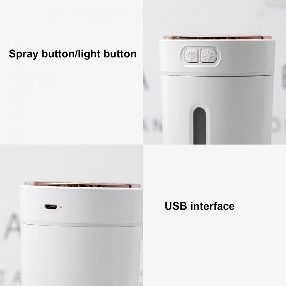 Máy Phun Sương Tạo Ẩm Không Khí Đầy Màu Sắc Ánh Sáng Môi Trường Xung Quanh USB Tắt Tiếng Xe Hơi Ẩm Hoa Khuếch Tán Đáng Tin Cậy Xe Phụ Kiện Xe Hơi